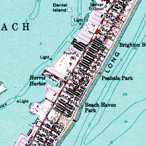 Topographic Map of Peahala Park, NJ