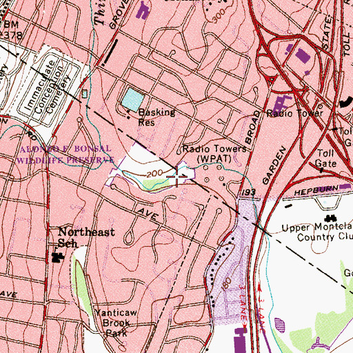 Topographic Map of Pearl Brook Park, NJ