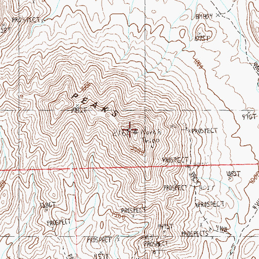 Topographic Map of North Trigo Peaks, AZ