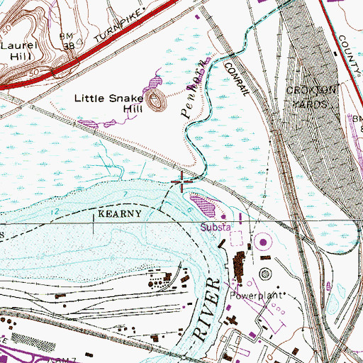 Topographic Map of Penhorn Creek, NJ