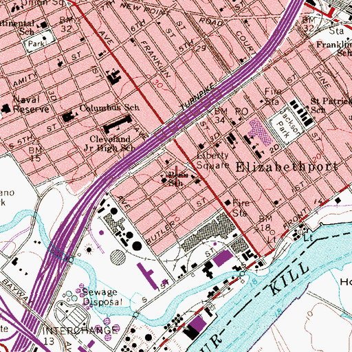 Topographic Map of Penn School, NJ