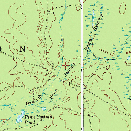 Topographic Map of Penn Swamp, NJ