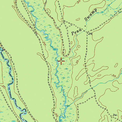 Topographic Map of Penn Swamp Branch, NJ