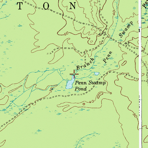 Topographic Map of Penn Swamp Pond, NJ