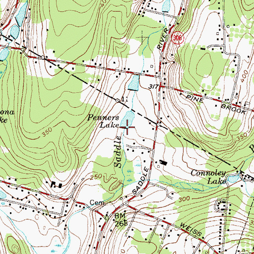 Topographic Map of Penners Lake, NJ