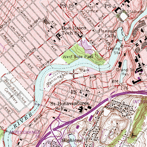 Topographic Map of Pennington Park, NJ
