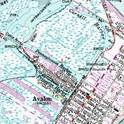 Topographic Map of Pennsylvania Harbor, NJ
