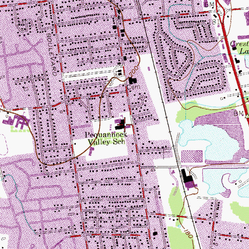 Topographic Map of Pequannock Valley Middle School, NJ