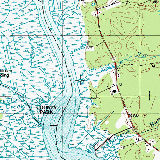 Topographic Map of Perch Cove Run, NJ