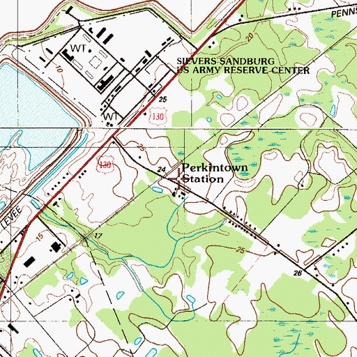 Topographic Map of Perkintown Station, NJ