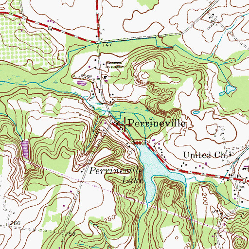 Topographic Map of Perrineville, NJ