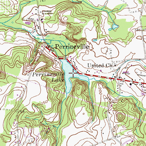 Topographic Map of Perrineville Lake, NJ