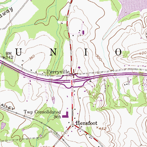 Topographic Map of Perryville, NJ