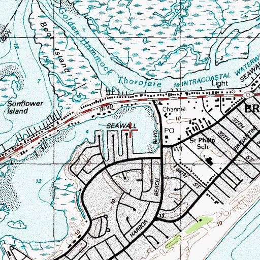 Topographic Map of Peter Beach, NJ
