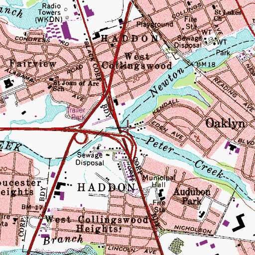 Topographic Map of Peter Creek, NJ