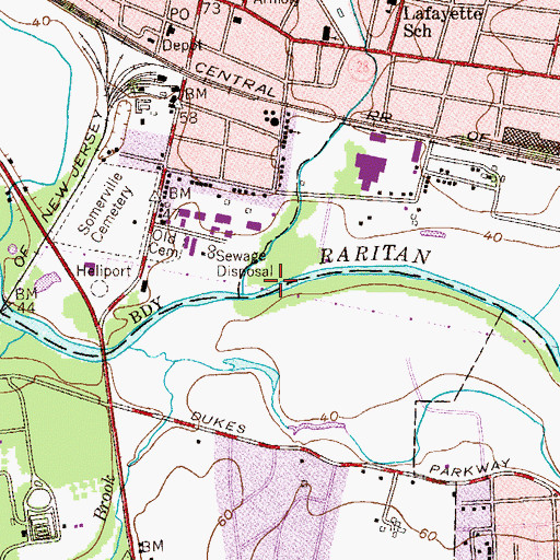 Topographic Map of Peters Brook, NJ