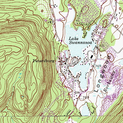 Topographic Map of Petersburg, NJ
