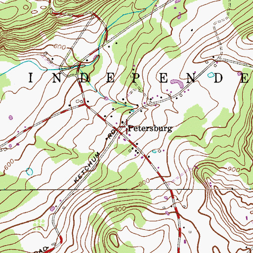 Topographic Map of Petersburg, NJ