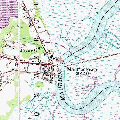 Topographic Map of Peterson Run, NJ