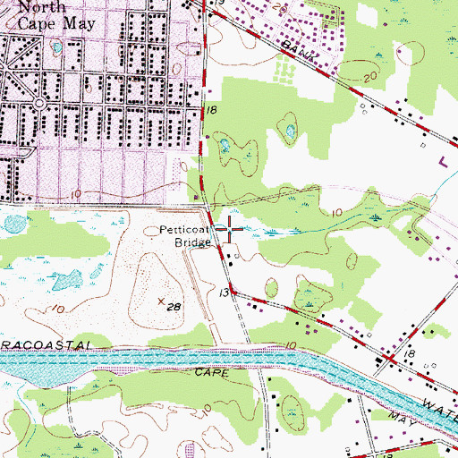 Topographic Map of Petticoat Bridge, NJ