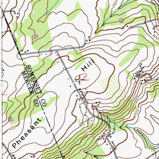 Topographic Map of Pheasant Hill, NJ