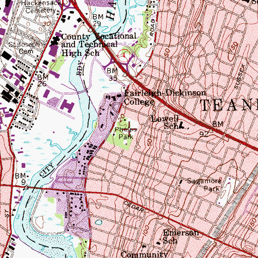 Topographic Map of Phelps Park, NJ