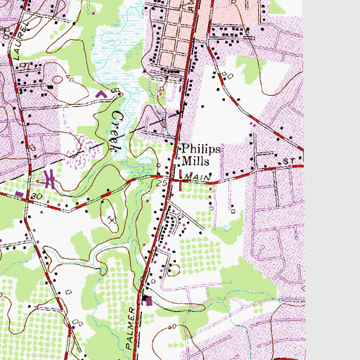 Topographic Map of Philips Mills, NJ