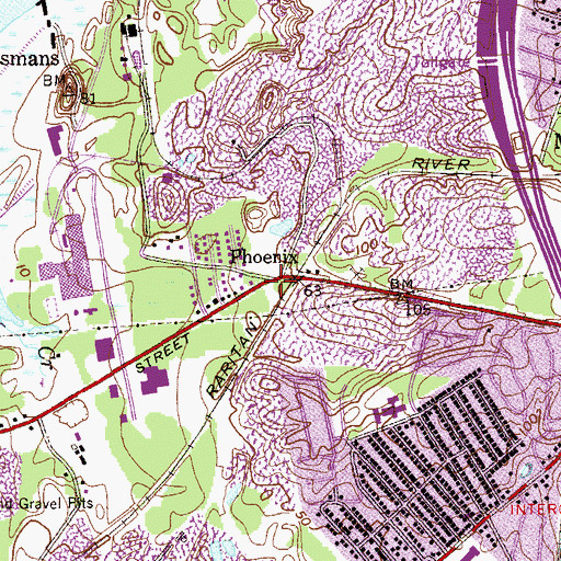 Topographic Map of Phoenix, NJ