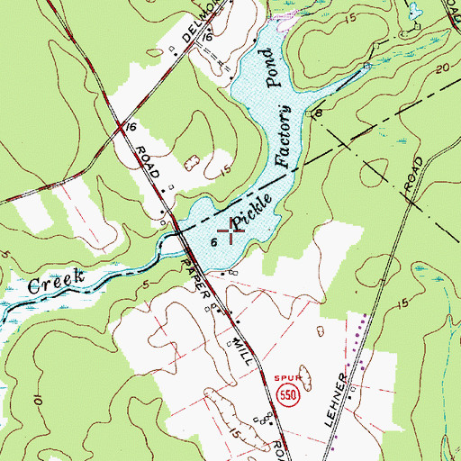Topographic Map of Pickle Factory Pond, NJ