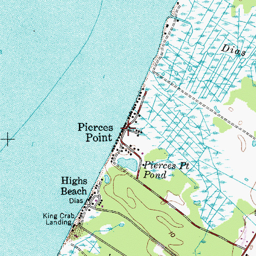 Topographic Map of Pierces Point, NJ