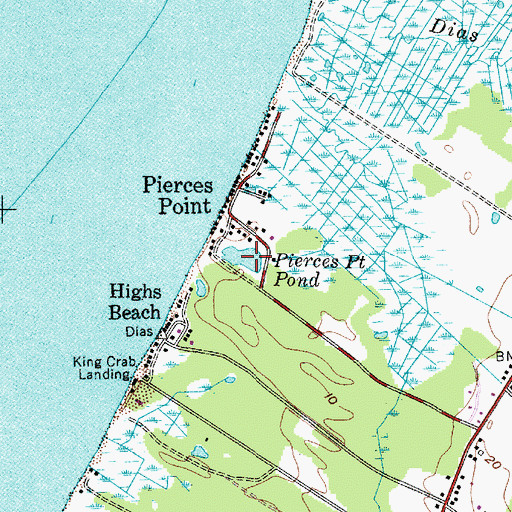 Topographic Map of Pierces Point Pond, NJ