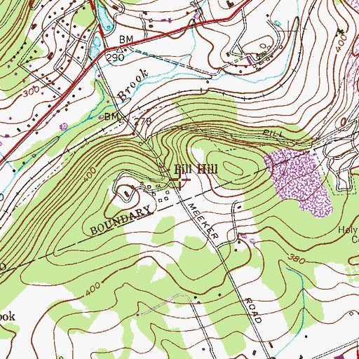 Topographic Map of Pill Hill, NJ