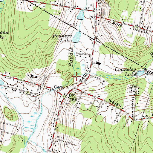 Topographic Map of Pine Brook, NJ