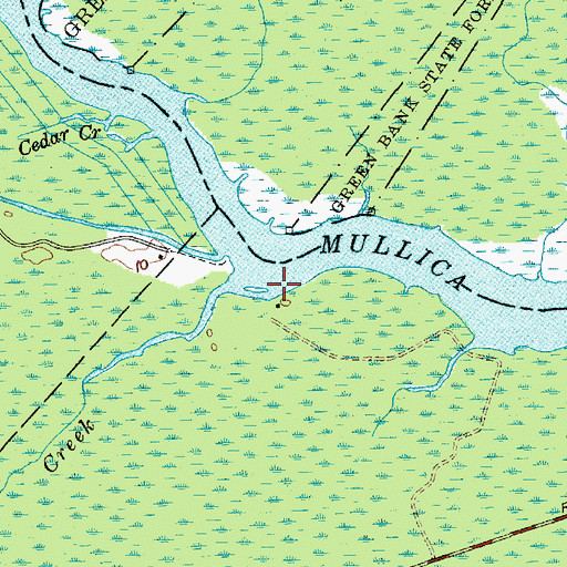 Topographic Map of Pine Creek, NJ