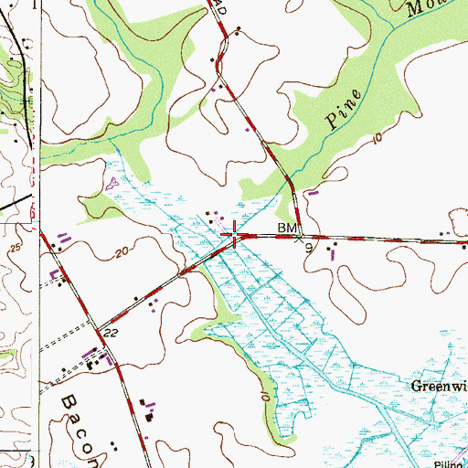 Topographic Map of Pine Mount Creek, NJ