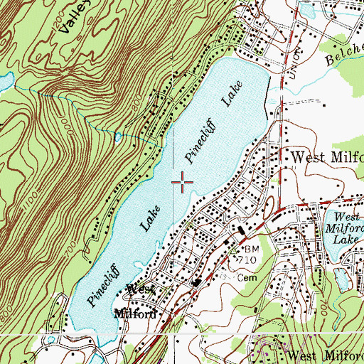 Topographic Map of Pinecliff Lake, NJ