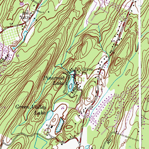 Topographic Map of Pinecrest Lake, NJ