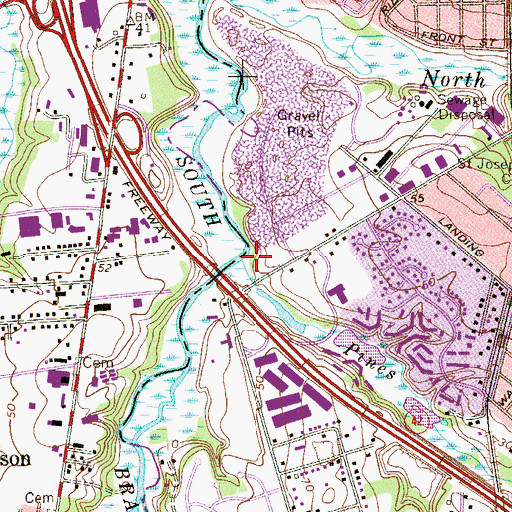 Topographic Map of Pines Run, NJ