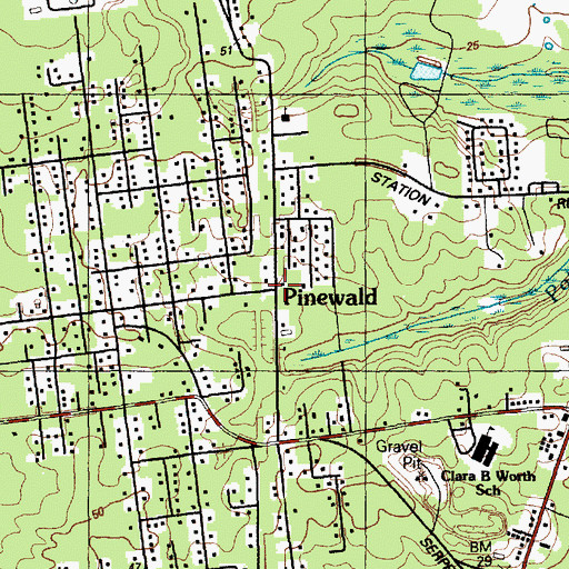 Topographic Map of Pinewald, NJ