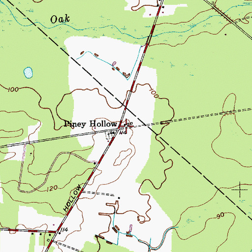 Topographic Map of Piney Hollow, NJ