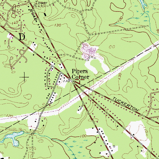 Topographic Map of Pipers Corner, NJ