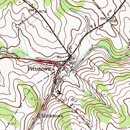 Topographic Map of Pittstown, NJ