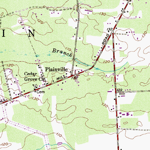 Topographic Map of Plainville, NJ
