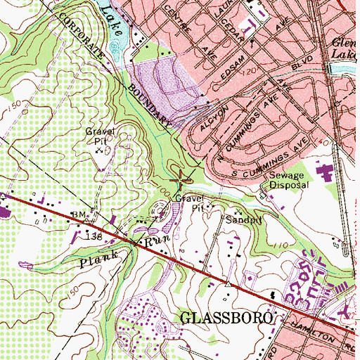 Topographic Map of Plank Run, NJ