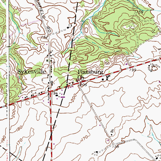 Topographic Map of Platsburg Church, NJ