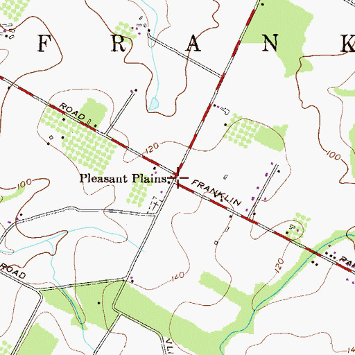 Topographic Map of Pleasant Plains, NJ