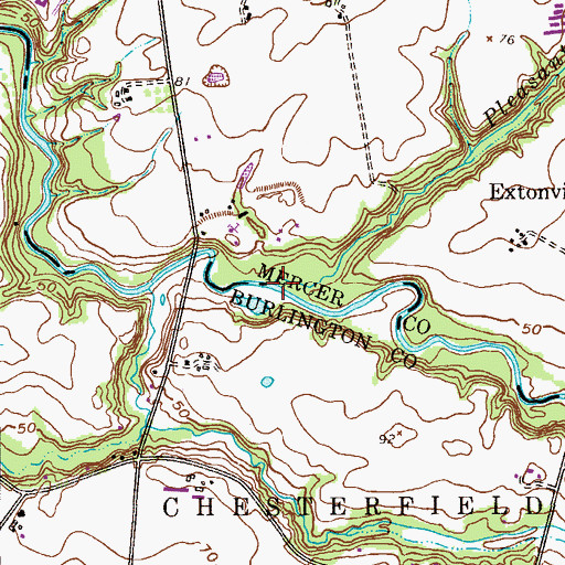Topographic Map of Pleasant Run, NJ