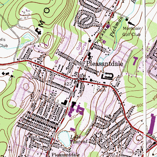 Topographic Map of Pleasantdale, NJ