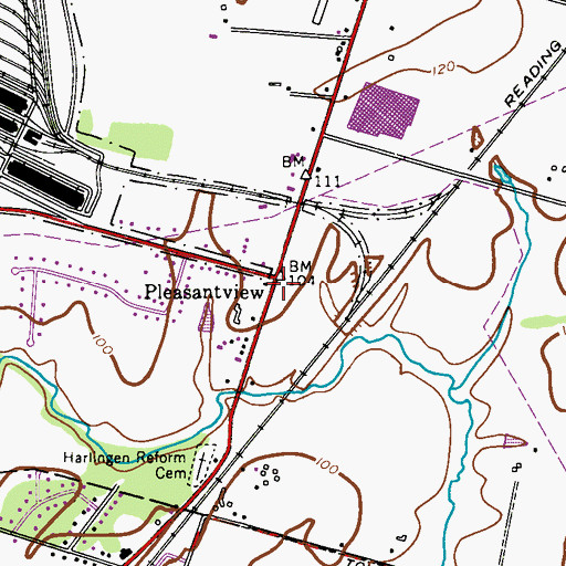 Topographic Map of Pleasantview, NJ