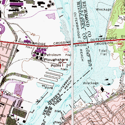 Topographic Map of Ploughshare Point, NJ